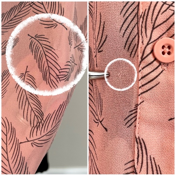 ❌SOLD❌Torrid Lexie Babydoll Chiffon Tunic Pink Feather Print Plus 2 18 to 20 2X - Picture 9 of 17